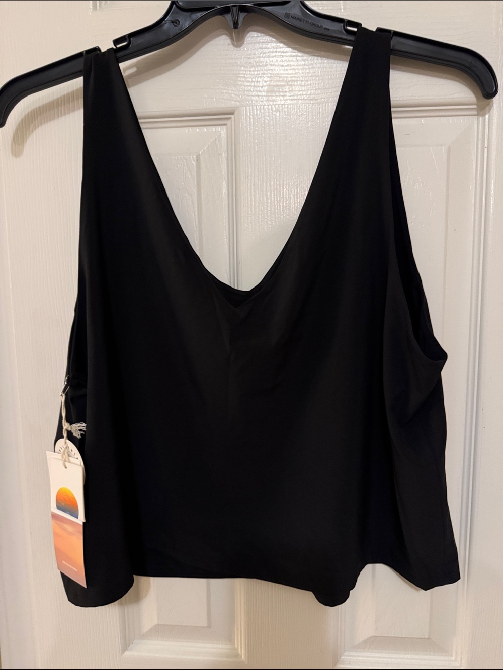 Vuori Black V-Neck Relaxed Tank